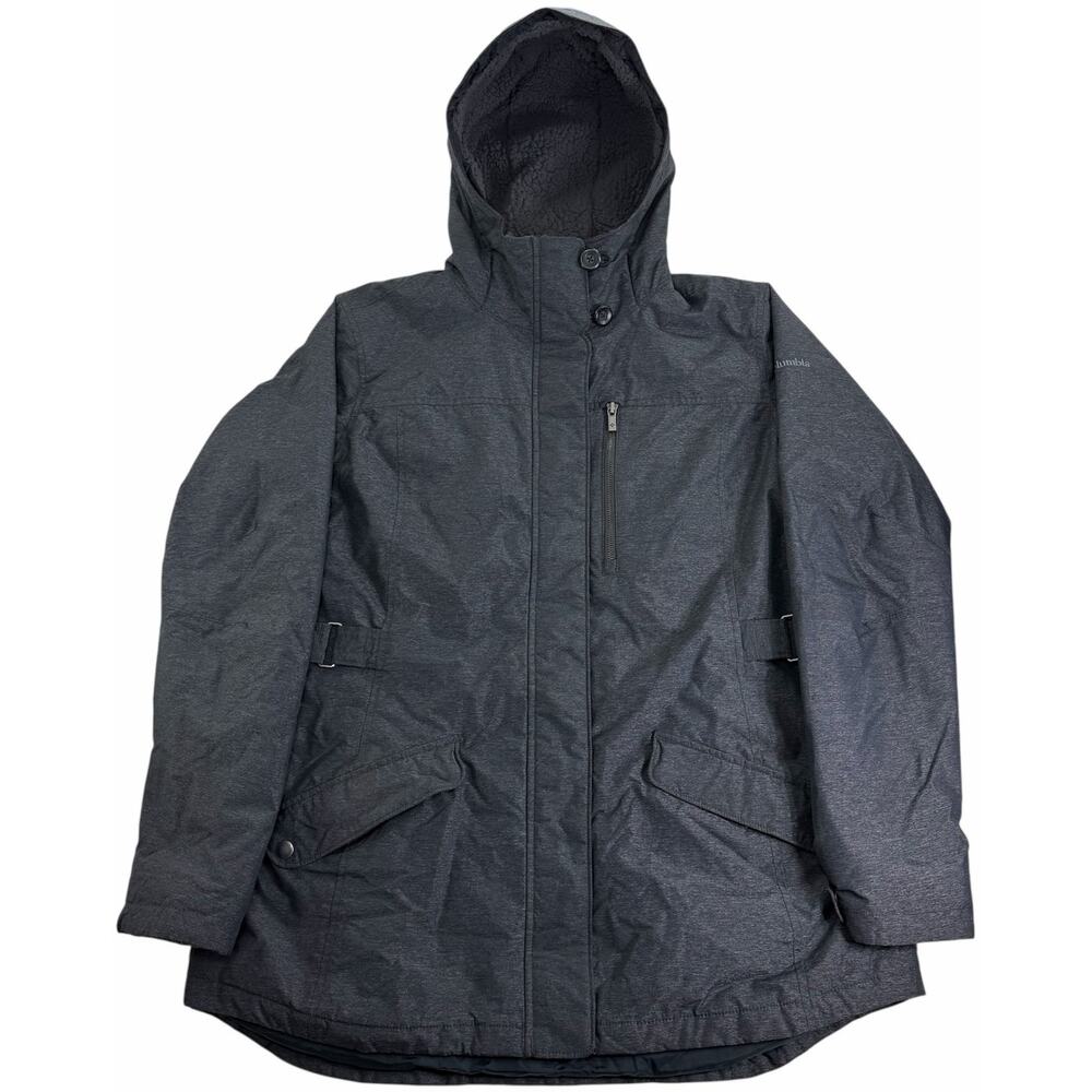 Columbia Women’s XL Charcoal Gray Full Zip Thermal Hooded Insulated Parka Jacket